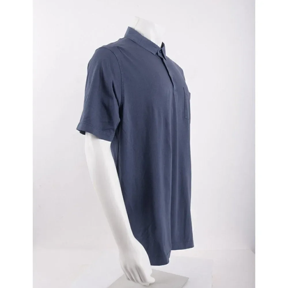 Zara Mens Polo Shirt Size M Navy Blue Contrast collar Short sleeve 6462/406 NWT